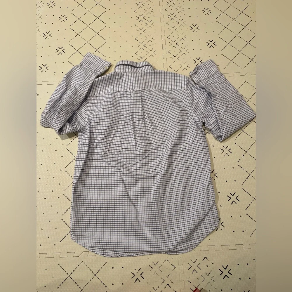 Polo Ralph Lauren Boys 116 Button Down Shirt Blue White‎ Navy Plaid Check